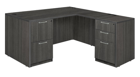 Regency Legacy L Desk with Double Full Pedestal Drawer Unit
