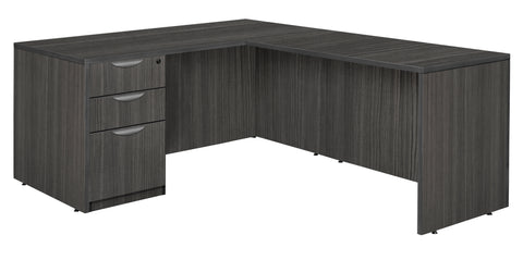 Regency Legacy L Desk with Single Full Pedestal Drawer Unit
