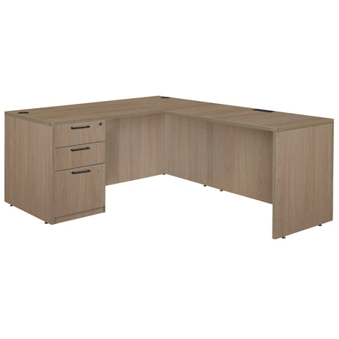 Romig Legacy 60 x 77 in. L Desk with Single Full Pedestal Drawer Unit