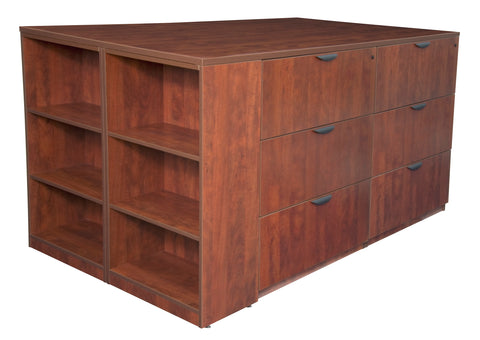 Regency Legacy Stand Up 2 Lateral File/ Storage Cabinet/ Desk Quad with Bookcase End