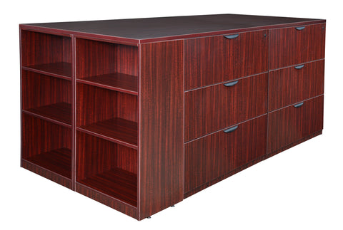 Regency Legacy Stand Up 2 Lateral File/ Storage Cabinet/ Desk Quad with Bookcase End