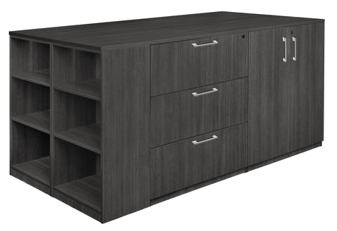 Regency Legacy Stand Up 2 Storage Cabinet/ 2 Lateral File Quad with Bookcase End