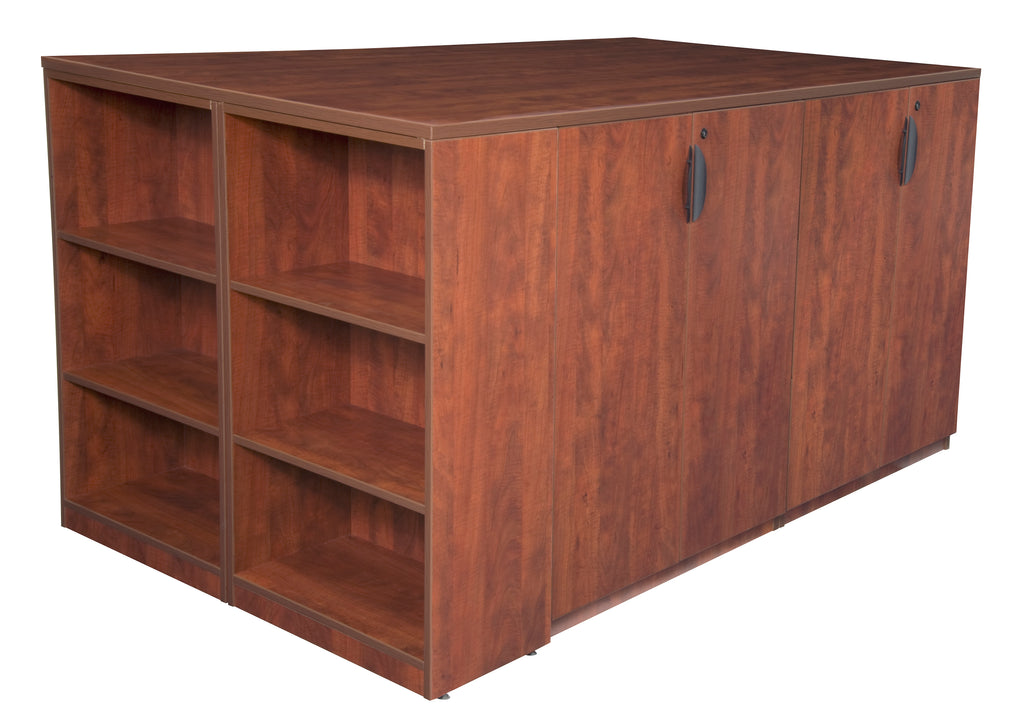 Regency Legacy Stand Up 2 Storage Cabinet/ Lateral File/ Desk Quad with Bookcase End