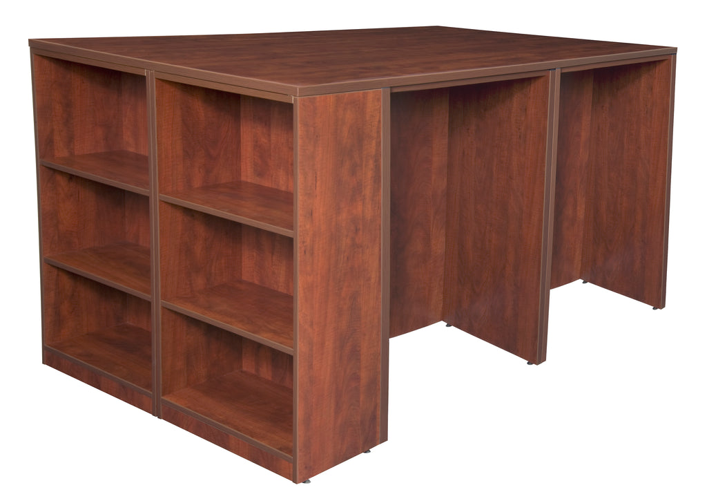 Regency Legacy Stand Up 2 Desk/ Storage Cabinet/ Lateral File Quad with Bookcase End