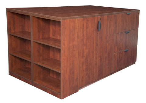 Regency Legacy Stand Up Lateral File/ 3 Storage Cabinet Quad with Bookcase End