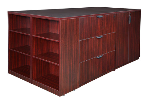 Regency Legacy Stand Up Lateral File/ 3 Storage Cabinet Quad with Bookcase End