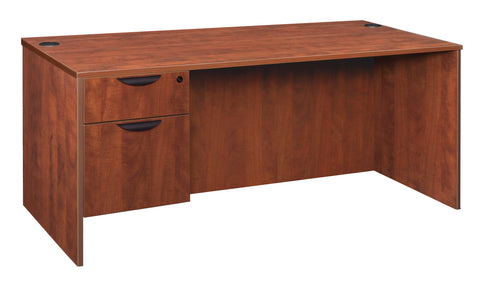 Regency Legacy Office Desk with Single Pedestal Drawer, Durable Laminate, Scratch-Resistant Surface, Spacious Workspace for Home, Professional, and Executive Offices
