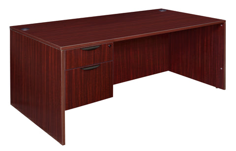 Regency Legacy Office Desk with Single Pedestal Drawer, Durable Laminate, Scratch-Resistant Surface, Spacious Workspace for Home, Professional, and Executive Offices