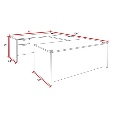 Cherry / Double Pedestal with Bridge