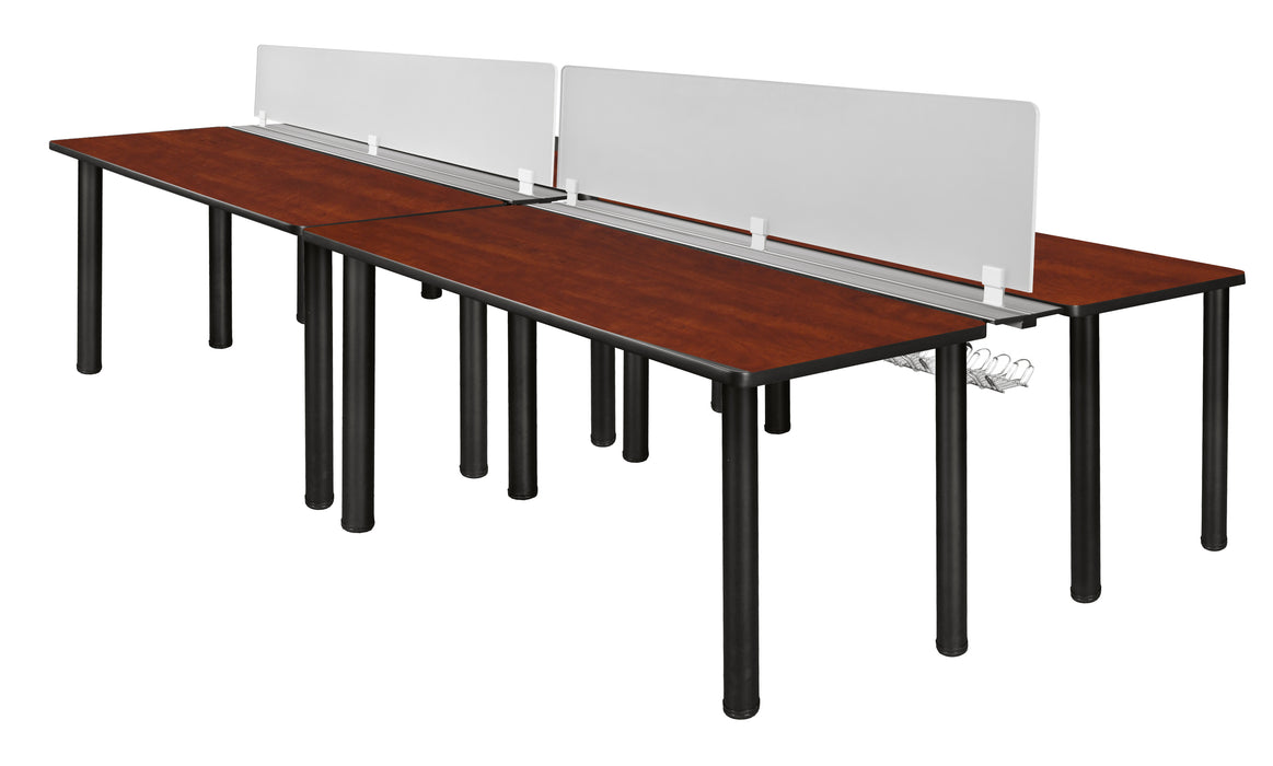 Regency Kee 60 x 24 in. 4 Person Workstation Desk with Privacy Divider