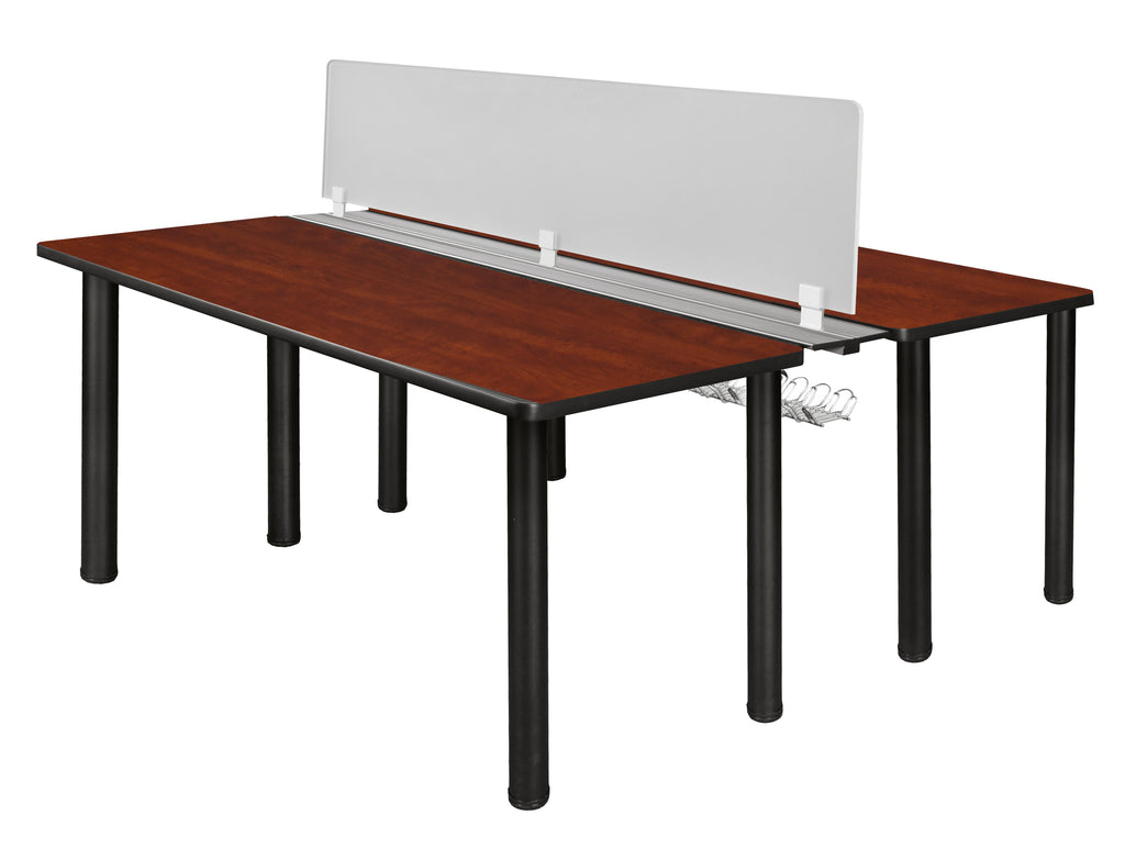 Regency Kee 60 x 24 in. 2 Person Workstation Desk with Privacy Divider