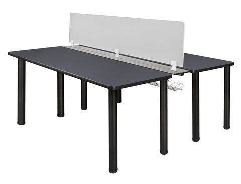 Regency Kee 60 x 24 in. 2 Person Workstation Desk with Privacy Divider