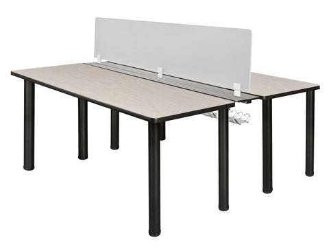 Regency Kee 60 x 24 in. 2 Person Workstation Desk with Privacy Divider