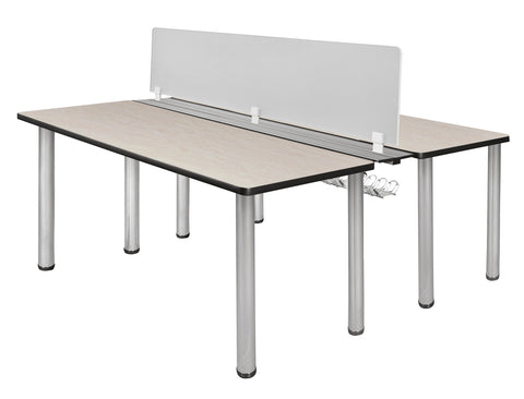 Regency Kee 60 x 24 in. 2 Person Workstation Desk with Privacy Divider
