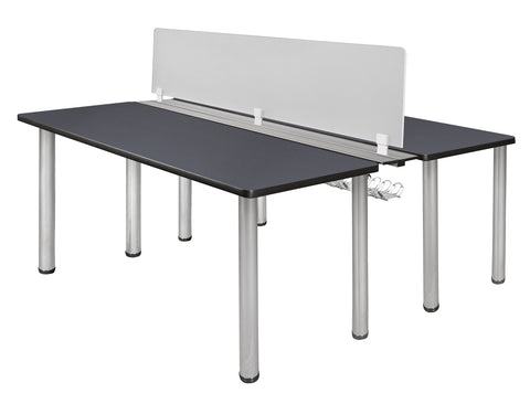 Regency Kee 66 x 24 in. 2 Person Workstation Desk with Privacy Divider