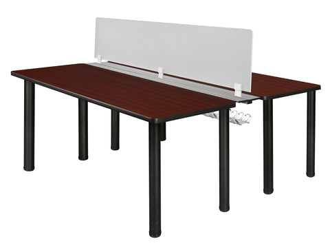 Regency Kee 66 x 24 in. 2 Person Workstation Desk with Privacy Divider