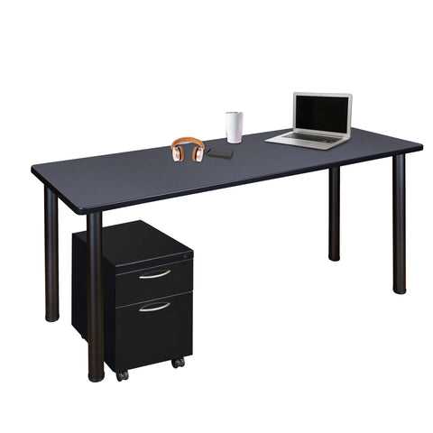 Regency Kee 66 x 24 in. Mobile Desk with Storage