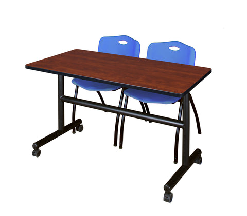 Regency Kobe 48 x 24 in. FlipTop Training Nesting Table 2 M Stack Chairs