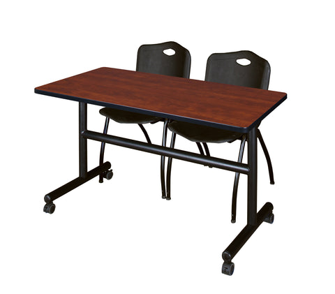 Regency Kobe 48 x 24 in. FlipTop Training Nesting Table 2 M Stack Chairs