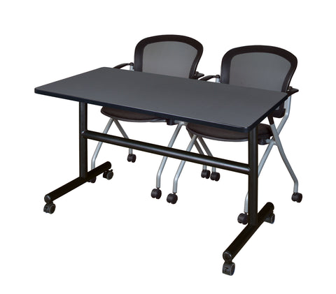 Regency Kobe 48 x 24 in. FlipTop Training Nesting Table 2 Cadence Nesting Chairs