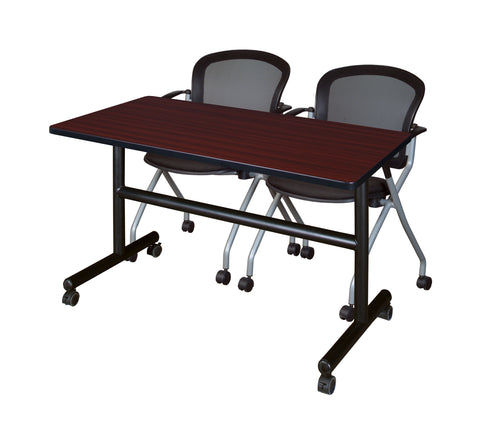 Regency Kobe 48 x 24 in. FlipTop Training Nesting Table 2 Cadence Nesting Chairs