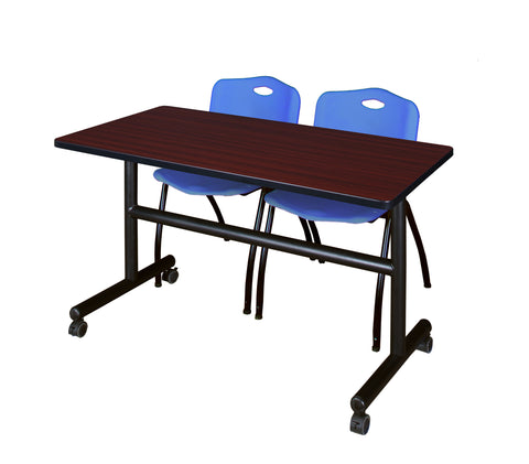 Regency Kobe 48 x 24 in. FlipTop Training Nesting Table 2 M Stack Chairs