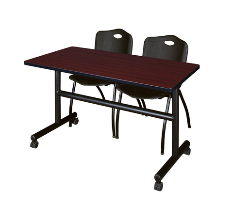 Regency Kobe 48 x 24 in. FlipTop Training Nesting Table 2 M Stack Chairs