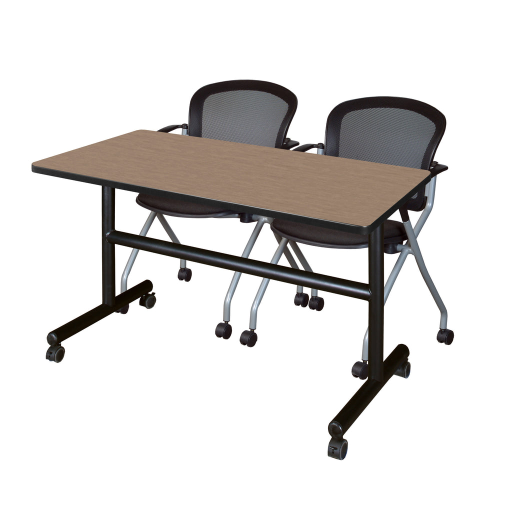 Regency Kobe 48 x 24 in. FlipTop Training Nesting Table 2 Cadence Nesting Chairs