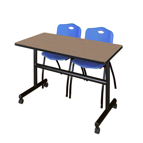 Regency Kobe 48 x 24 in. FlipTop Training Nesting Table 2 M Stack Chairs