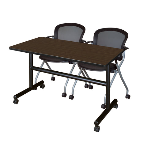 Regency Kobe 48 x 24 in. FlipTop Training Nesting Table 2 Cadence Nesting Chairs