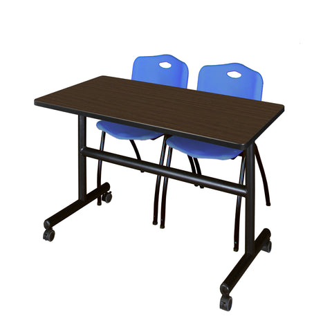 Regency Kobe 48 x 24 in. FlipTop Training Nesting Table 2 M Stack Chairs