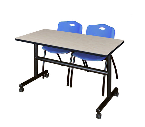 Regency Kobe 48 x 24 in. FlipTop Training Nesting Table 2 M Stack Chairs