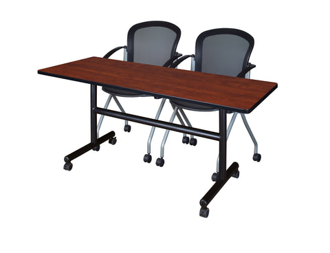 Regency Kobe 48 x 24 in. FlipTop Training Nesting Table 2 Cadence Nesting Chairs