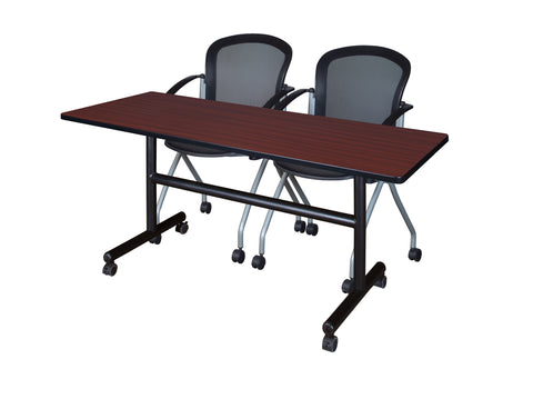 Regency Kobe 48 x 24 in. FlipTop Training Nesting Table 2 Cadence Nesting Chairs