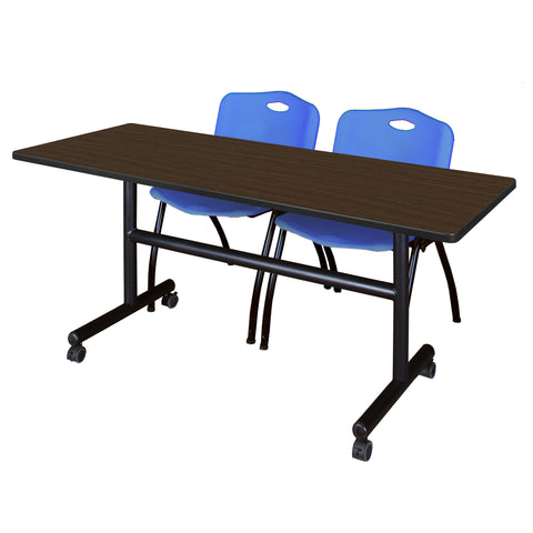 Regency Kobe 48 x 24 in. FlipTop Training Nesting Table 2 M Stack Chairs