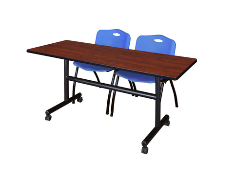 Regency Kobe 48 x 24 in. FlipTop Training Nesting Table 2 M Stack Chairs
