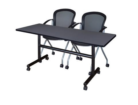Regency Kobe 48 x 24 in. FlipTop Training Nesting Table 2 Cadence Nesting Chairs