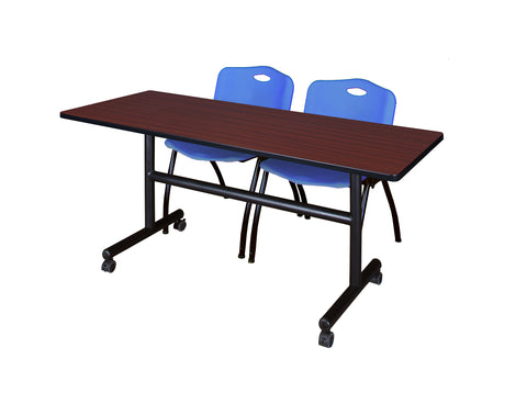 Regency Kobe 48 x 24 in. FlipTop Training Nesting Table 2 M Stack Chairs