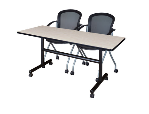 Regency Kobe 48 x 24 in. FlipTop Training Nesting Table 2 Cadence Nesting Chairs