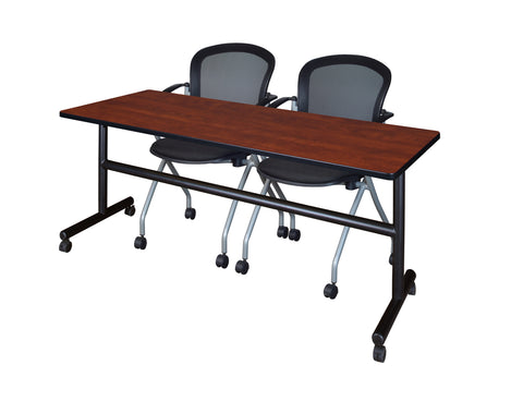 Regency Kobe 48 x 24 in. FlipTop Training Nesting Table 2 Cadence Nesting Chairs