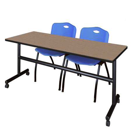 Regency Kobe 48 x 24 in. FlipTop Training Nesting Table 2 M Stack Chairs