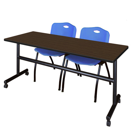 Regency Kobe 48 x 24 in. FlipTop Training Nesting Table 2 M Stack Chairs