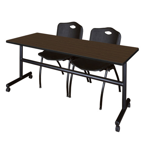 Regency Kobe 48 x 24 in. FlipTop Training Nesting Table 2 M Stack Chairs