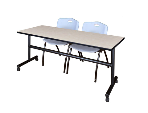 Regency Kobe 48 x 24 in. FlipTop Training Nesting Table 2 M Stack Chairs