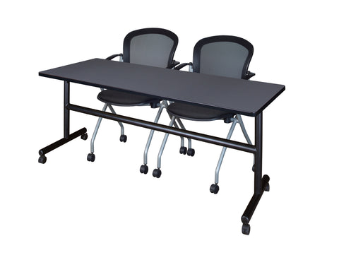 Regency Kobe 48 x 24 in. FlipTop Training Nesting Table 2 Cadence Nesting Chairs