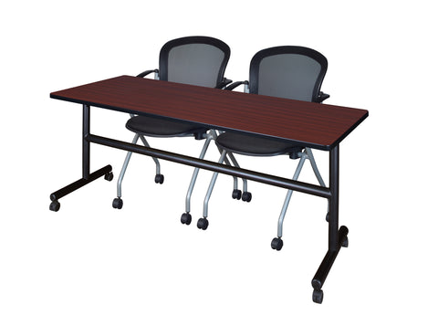 Regency Kobe 48 x 24 in. FlipTop Training Nesting Table 2 Cadence Nesting Chairs