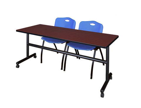 Regency Kobe 48 x 24 in. FlipTop Training Nesting Table 2 M Stack Chairs