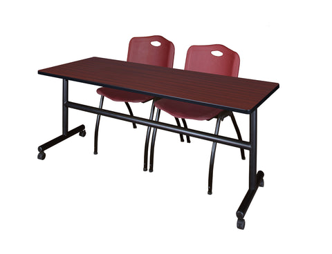 Regency Kobe 48 x 24 in. FlipTop Training Nesting Table 2 M Stack Chairs