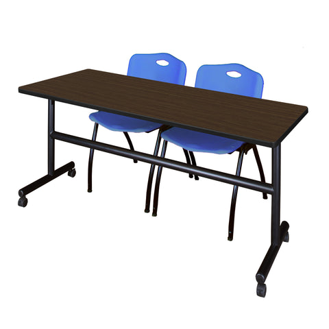 Regency Kobe 48 x 24 in. FlipTop Training Nesting Table 2 M Stack Chairs