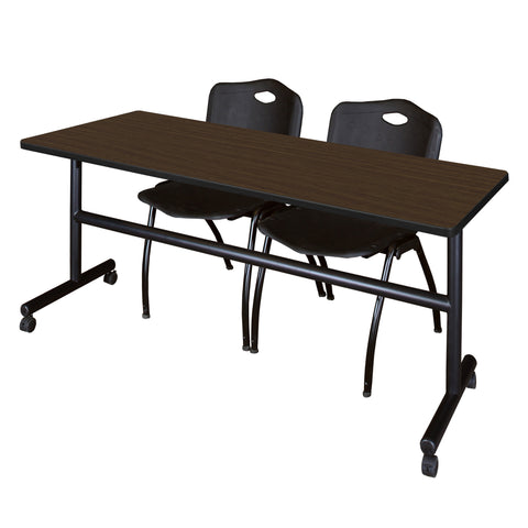 Regency Kobe 48 x 24 in. FlipTop Training Nesting Table 2 M Stack Chairs